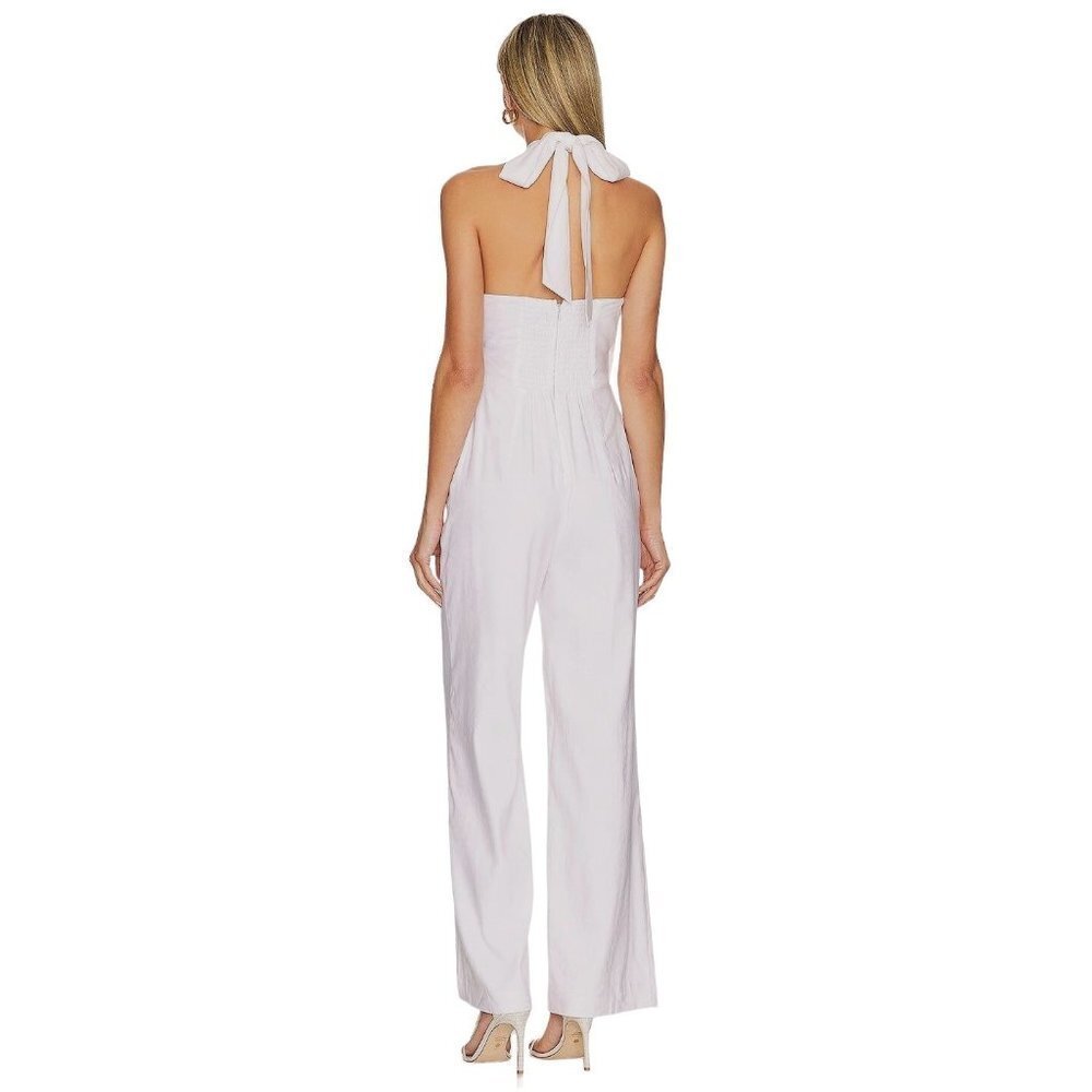 Milly Eda Linen Jumpsuit in White 2 New Womens Dressy Outfit - Picture 2 of 12